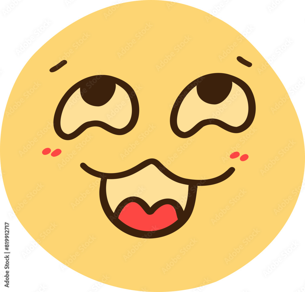laugh emoji, kawaii emoticon, cute doodle outline laugh emoji, kawaii emoticon, cute doodle outline