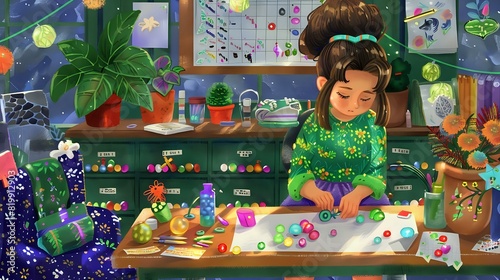 Wallpaper Mural Crafty female jeweler passionately making jewelry with joy and creativity Torontodigital.ca