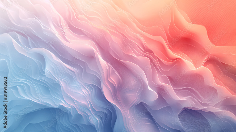 Fototapeta premium A colorful, abstract painting with a wave-like pattern