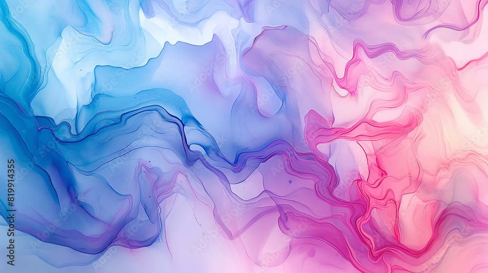 A colorful, abstract painting with a wave-like pattern