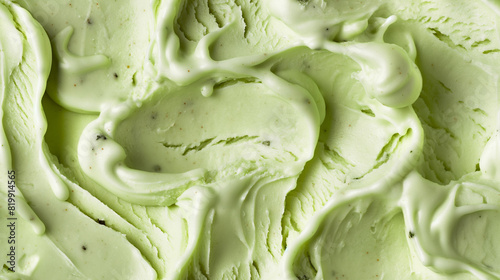 top view of green apple ice cream surface © Spooon