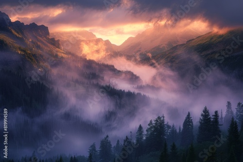 Majestic mountain landscape showcasing the beauty of nature with lush greenery and beautiful skies. © Rifki Fachrudin