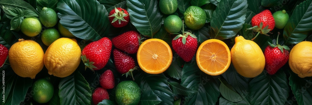 Various ripe fruits spread out on a wooden table Various ripe fruits spread out on a wooden table