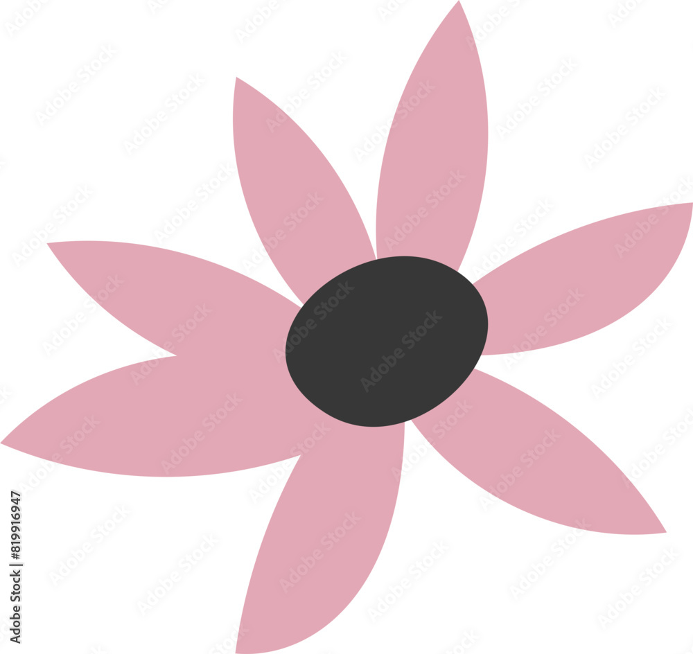 Cute pink flower illustration vector Cute pink flower illustration vector
