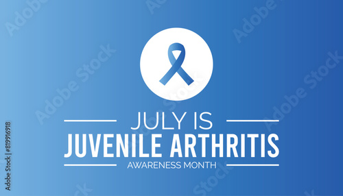 Juvenile Arthritis Awareness Month observed every year in July. Template for background, banner, card, poster with text inscription.