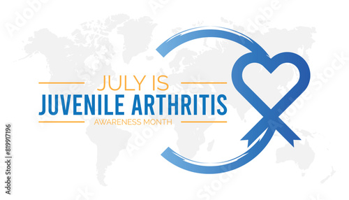 Juvenile Arthritis Awareness Month observed every year in July. Template for background, banner, card, poster with text inscription.