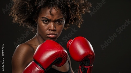 Determined Boxer with Red Gloves © ANasta