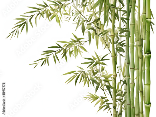 bamboo tree white background