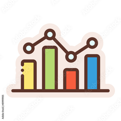 statistical bar graph sticker