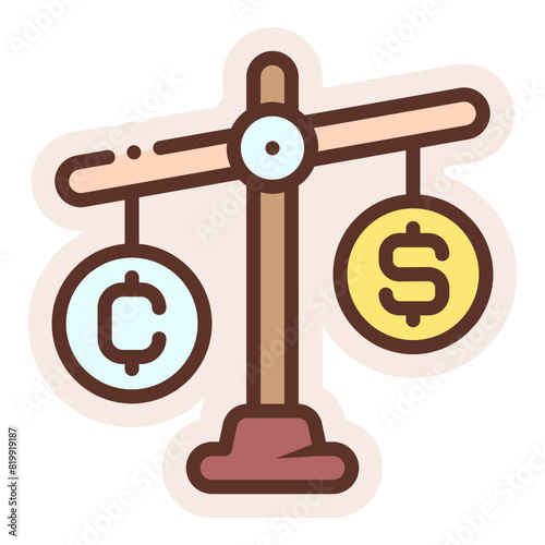 crypto balance scale sticker
