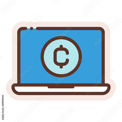 crypto on laptop sticker