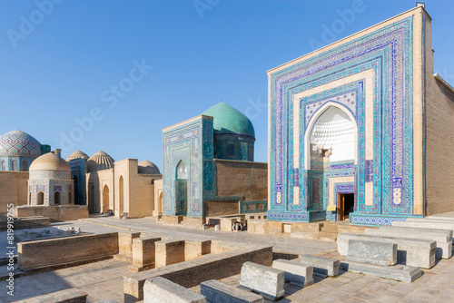 Shah-I-Zinda memorial complex, necropolis in Samarkand, Uzbekistan. UNESCO World Heritage photo