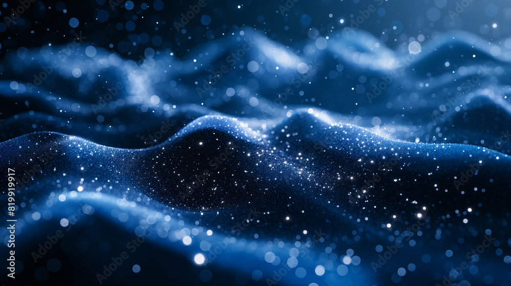 Fototapeta premium A blue wave with a lot of white specks