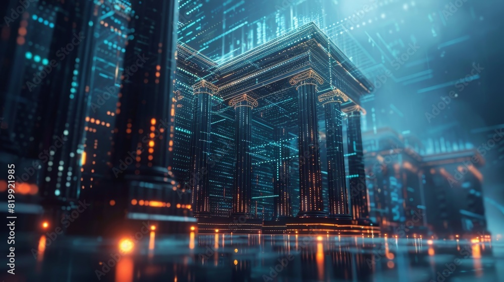 Generate an image of a futuristic bank Generate an image of a futuristic bank