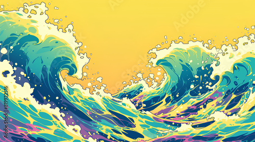 sea waves print dot pattern halftone background