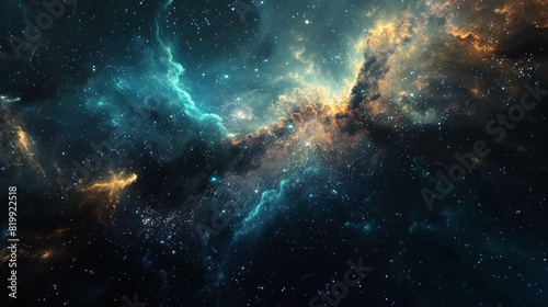Generate an image of a futuristic starscape against a sleek black background