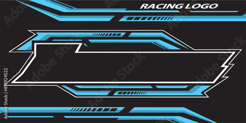 Outline and painted racing logo. Isolated in black background, for t-shirt design, print and for business purposes.