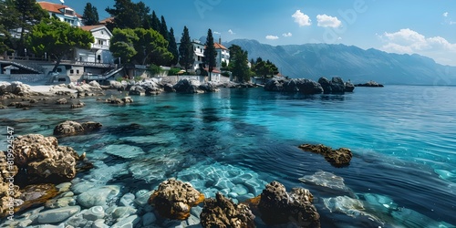 Exploring the Popular Adriatic Coast of Croatia in the Opatija Riviera Kvarner Region. Concept Travel, Croatia, Adriatic Coast, Opatija Riviera, Kvarner Region photo