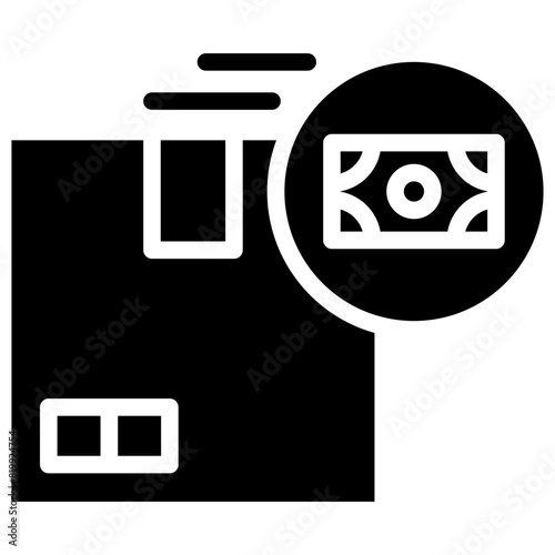 shipping costs solid icon