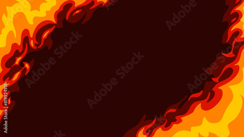 Red fire flames in tribal style for backgrouund and vehicle decoration design vector illustration photo