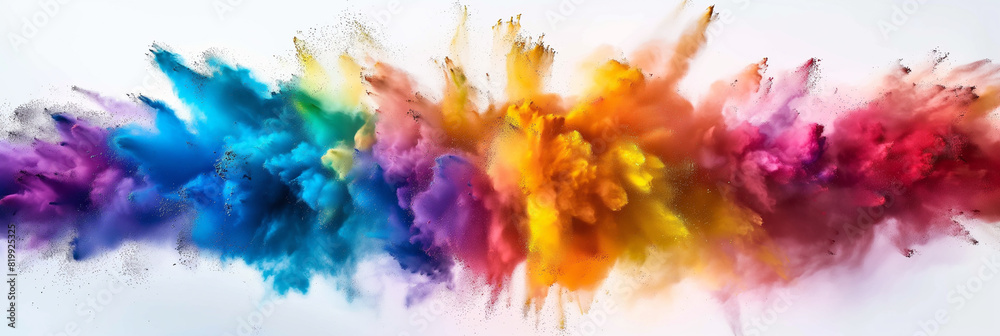 Fototapeta premium A colorful explosion of smoke and dust