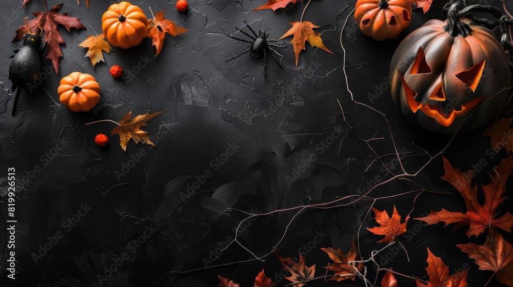 background of halloween party accessories. with copy space for text background of halloween party accessories. with copy space for text