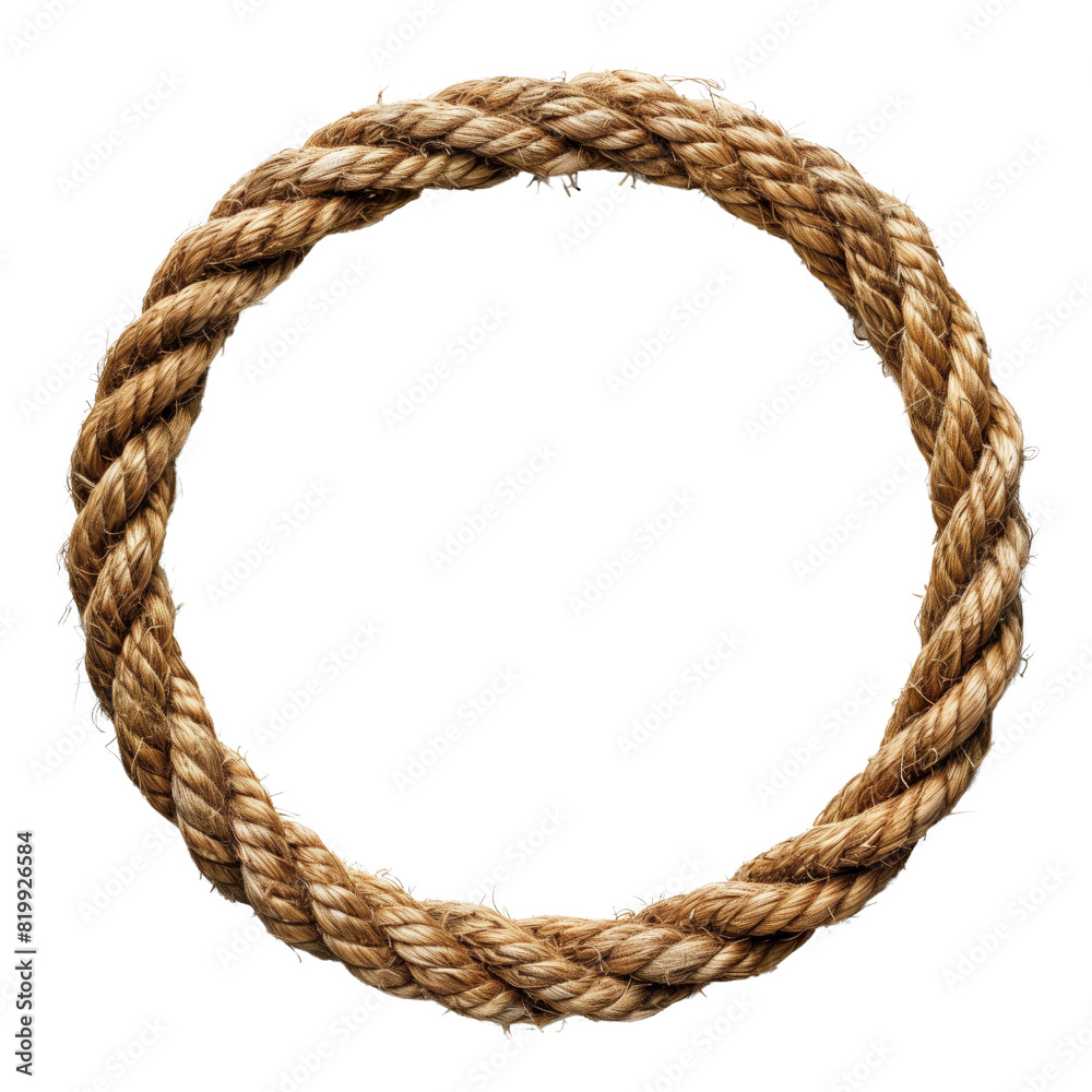 A round rope displayed on a white background A round rope displayed on a white background