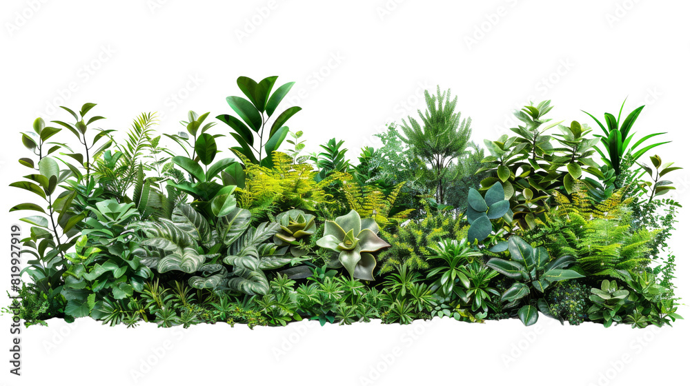 Various plants of different sizes and shapes are hanging on a wall with a transparent background Various plants of different sizes and shapes are hanging on a wall with a transparent background