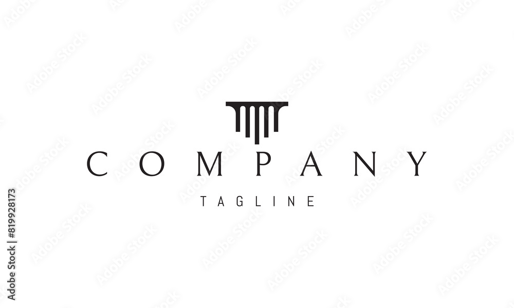 Vector logo with an abstract image of Greek columns. Vector logo with an abstract image of Greek columns.