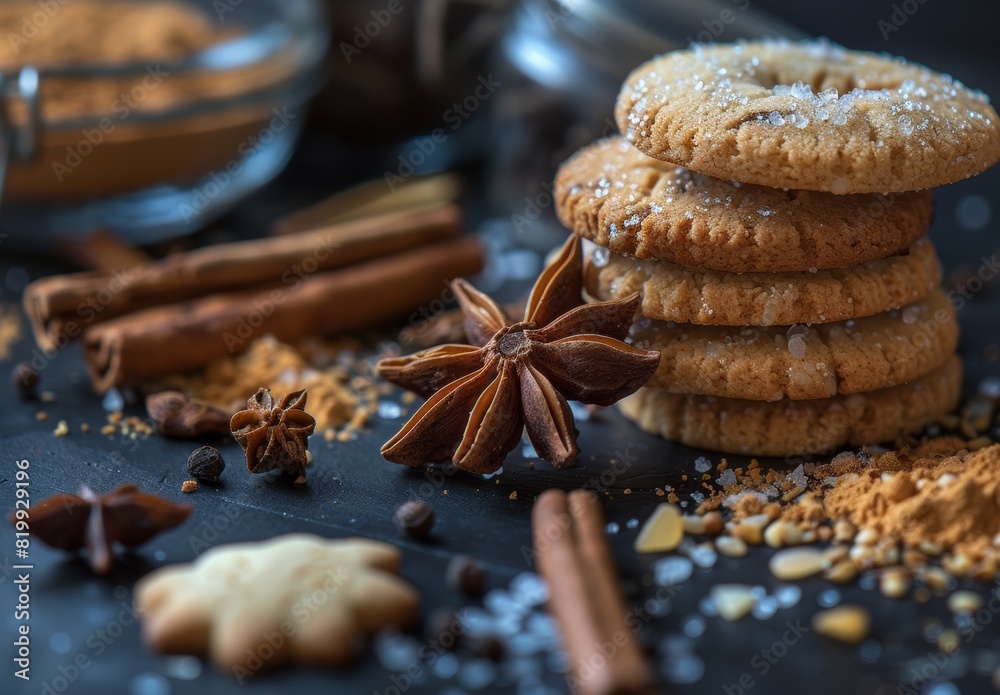A collection of cookies and spices A collection of cookies and spices