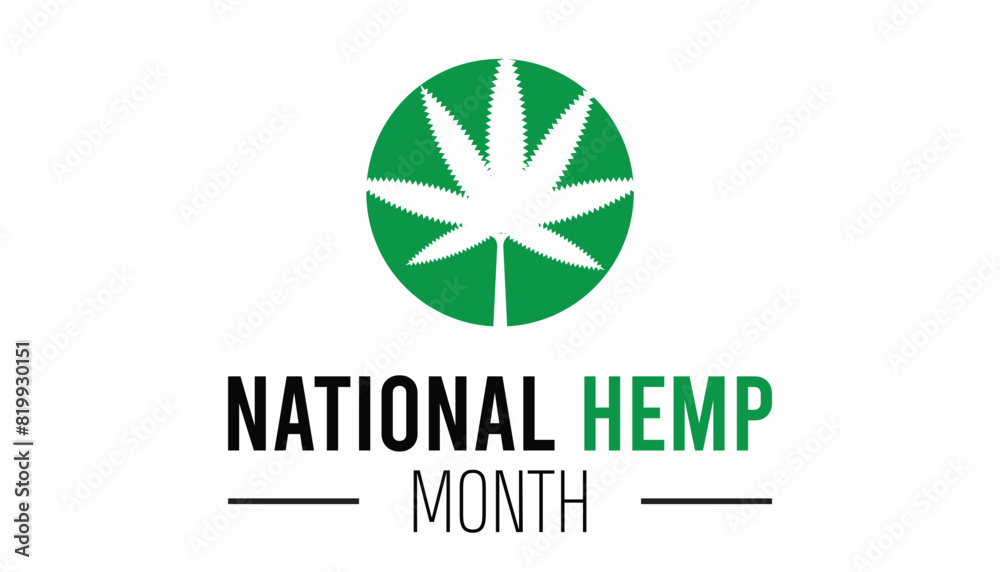 National Hemp month observed every year in July. Template for background, banner, card, poster with text inscription. National Hemp month observed every year in July. Template for background, banner, card, poster with text inscription.