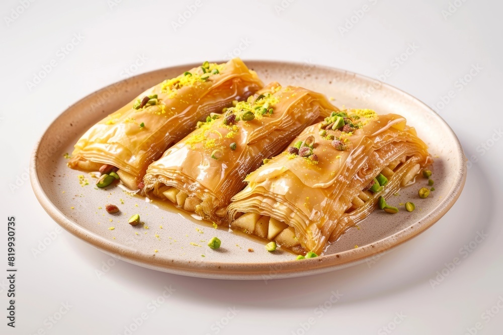 Homemade Apple Baklava with Toasted Nuts and Lemon Rind Garnish Homemade Apple Baklava with Toasted Nuts and Lemon Rind Garnish
