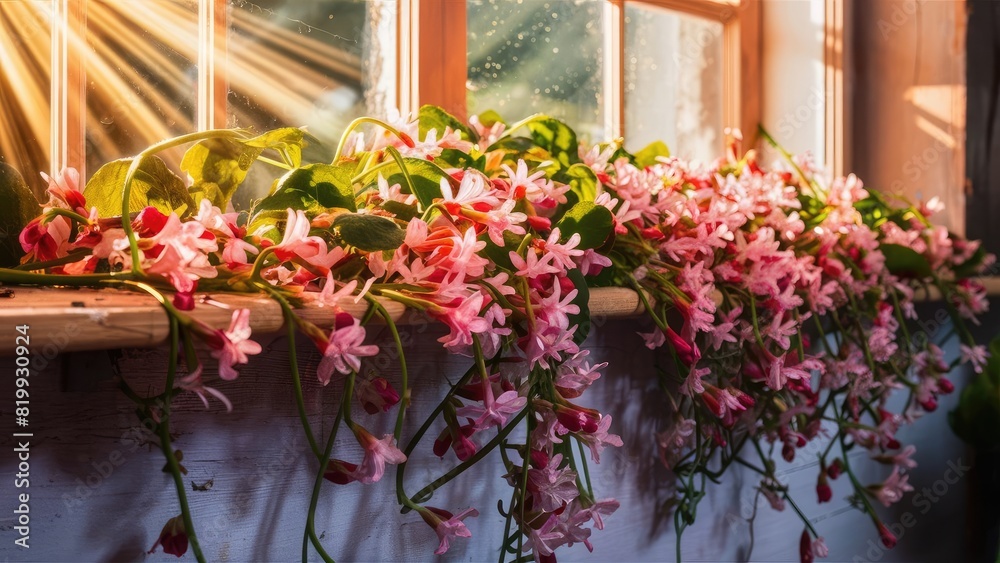 Fototapeta premium Peaceful Plant Display in Sunroom
