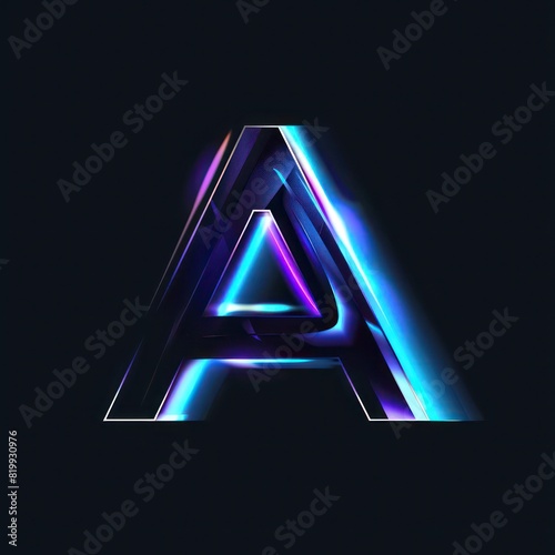 a capital letter futuristic logo design on a flat black background