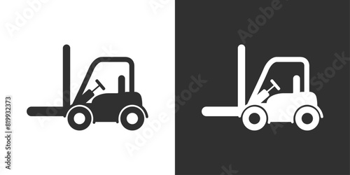 Stacker Loader black and white icon vector design