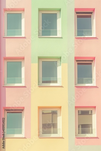 The building has a colorful facade with many windows