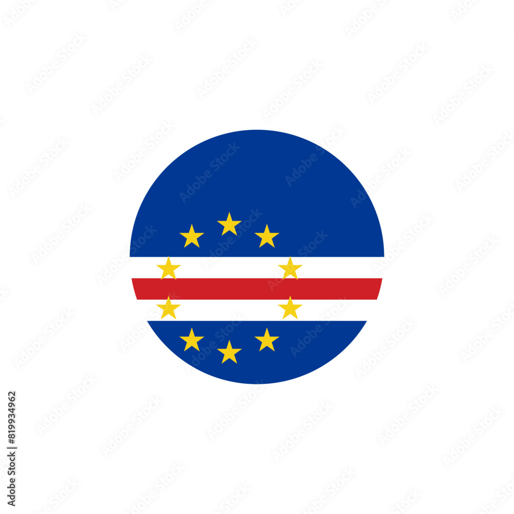 Round Cape Verde flag emblem vector illustration Round Cape Verde flag emblem vector illustration
