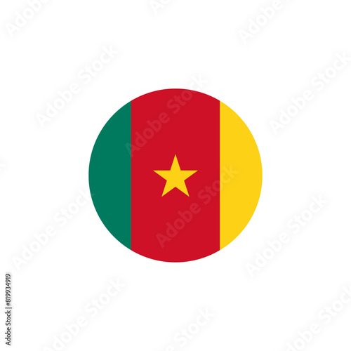Round Cameroon flag emblem vector illustration
