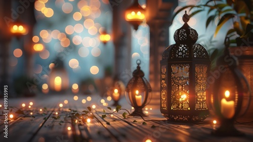 3D illustration of a captivating Ramadan setting. Picturesque backdrop