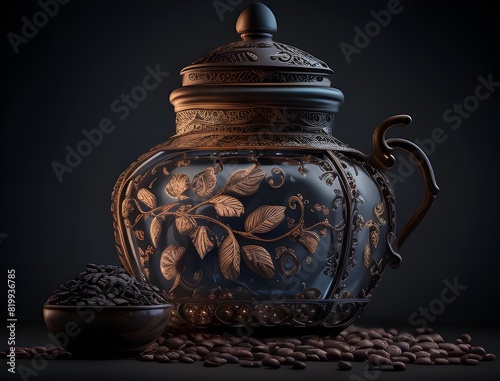 Aromatic Coffee Beans in Dramatic Chiaroscuro Lighting Evoking Classic Still Life Elegance