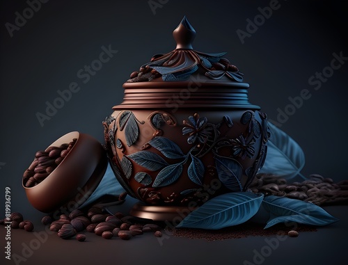 Enchanting Chiaroscuro Coffee Beans Still Life Evoking Timeless Elegance