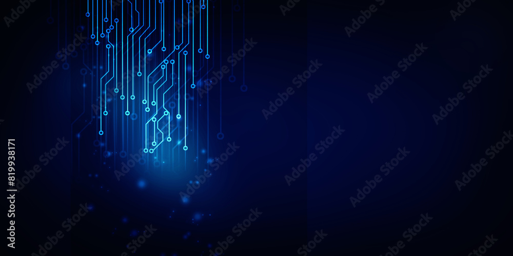 Obraz premium 2d illustration Abstract futuristic electronic circuit technology background