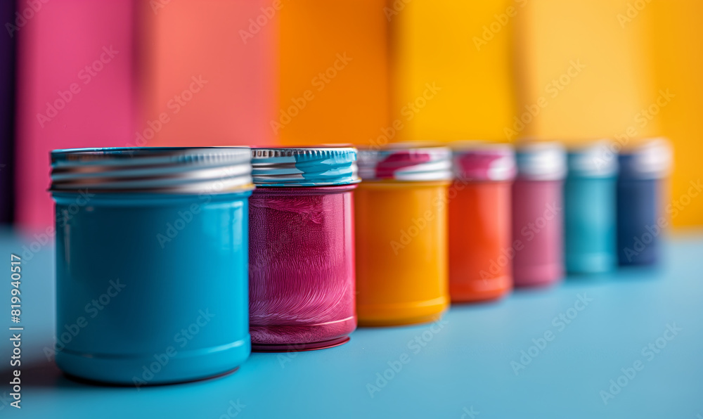 Colorful Jars on Table Colorful Jars on Table