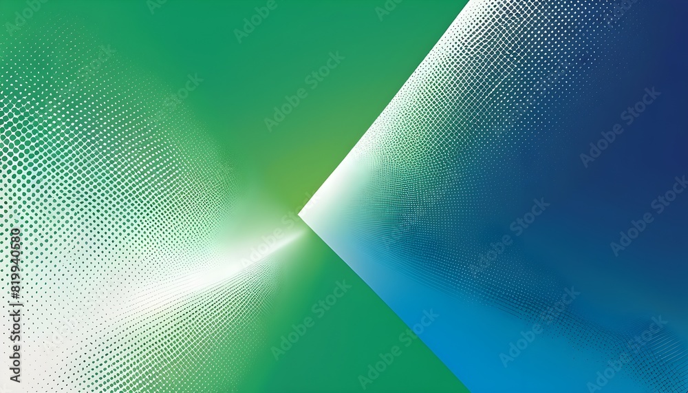 Obraz premium Vivid green and blue parallelogram halftone gradient velocity abstract teal background