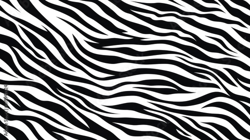 Seamless pattern monochrome vector black and white zebra fur