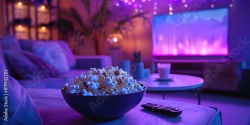 Ultimate Home Cinema Setup for a Cozy Movie Night Experience. Concept Home Theater  Entertainment System  Movie Night  Cozy Atmosphere  Audiovisual Experience