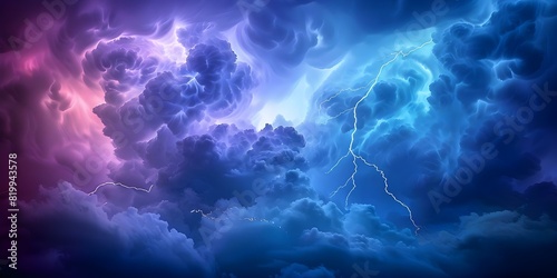 Symbolism of Dark Cloud and Lightning in Evil Cults. Concept Dark Cloud, Lightning, Evil Cults, Symbolism, Supernatural Elements photo