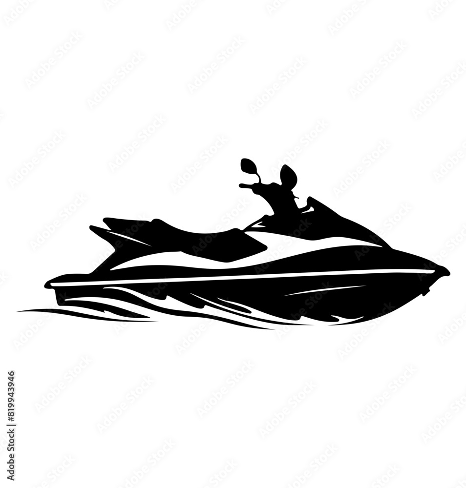 jet ski silhouette, jet ski icon vector illustration jet ski silhouette, jet ski icon vector illustration