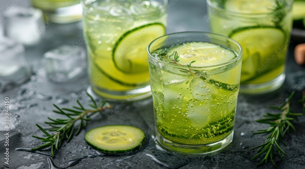 Refreshing Cucumber Juice With Rosemary Sprigs Refreshing Cucumber Juice With Rosemary Sprigs