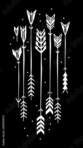 Arrows in a row on a black background
